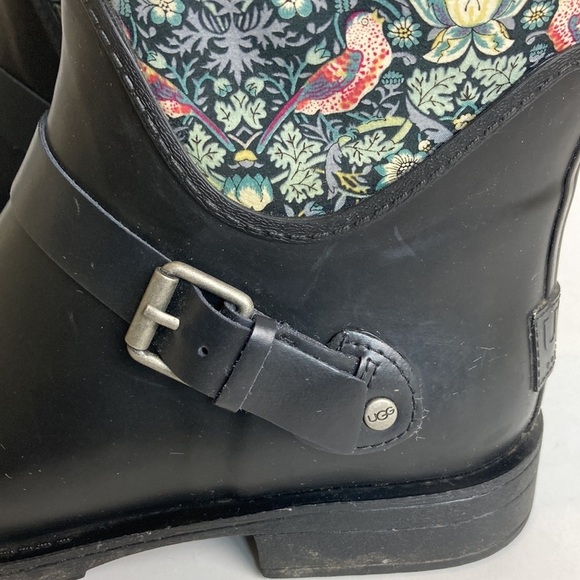 UGG Sivada Strawberry Thief Liberty Print Rain Boot 7 Wellies Collab Winter Cozy - Picture 9 of 16